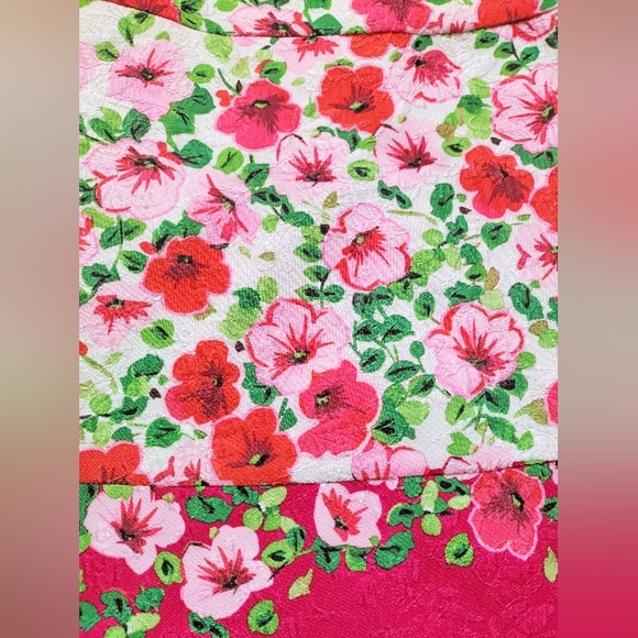 Karl Lagerfeld Dress Sz 6 Sleeveless Pink White Posey Floral Back Zip Lined - Picture 8 of 15